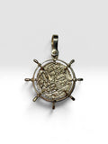 10 Karat Yellow Gold Reproduction Atocha Coin Boat Wheel Pendant