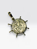 10 Karat Yellow Gold Reproduction Atocha Coin Boat Wheel Pendant