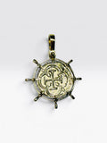 10 Karat Yellow Gold Reproduction Atocha Coin Boat Wheel Pendant