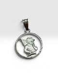 Vintage NOS 1990's Sterling Silver Guardian Angel Cherub Open Charm Pendant