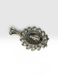 Vintage NOS 1970's Sterling Silver Miraculous Virgin Mary Medal on Wreath Pendant