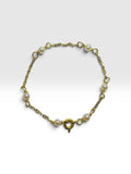 14 Karat Yellow Gold Filled Cable Link Genuine Freshwater Pearl 5" Baby Bracelet
