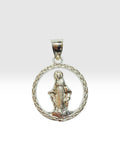 Vintage NOS 1970's Sterling Silver Open Design Miraculous Virgin Mary "Milagrosa" Pendant