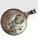 Sterling Silver Catholic Chalice Communion 34mm (1.34" Diameter) Medal Pendant