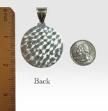 Sterling Silver Saint Barbara "Santa Barbara" with Genuine Ruby 39mm (1.53") Diameter Medal Pendant