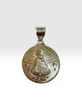 Sterling Silver 36mm (1.41") Diameter Our Lady of Charity "Caridad del Cobre" Medal Pendant