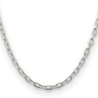 Goldia Sterling Silver Rhodium Plated Diamond-Cut Open Link Cable Chain, 7 in