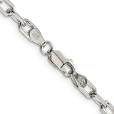 Goldia Sterling Silver Rhodium Plated Diamond-Cut Open Link Cable Chain, 7 in