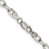 Goldia Sterling Silver Rhodium Plated Diamond-Cut Open Link Cable Chain, 7 in