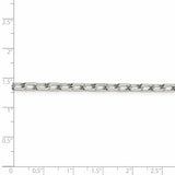 Goldia Sterling Silver Rhodium Plated Diamond-Cut Open Link Cable Chain, 7 in