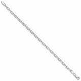 Goldia Sterling Silver Rhodium Plated Diamond-Cut Open Link Cable Chain, 7 in