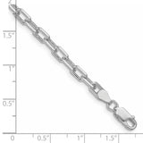 Goldia Sterling Silver Rhodium Plated Diamond-Cut Open Link Cable Chain, 7 in