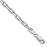 Goldia Sterling Silver Rhodium Plated Diamond-Cut Open Link Cable Chain, 7 in