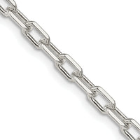 Goldia Sterling Silver Rhodium Plated Diamond-Cut Open Link Cable Chain, 7 in