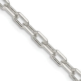 Goldia Sterling Silver Rhodium Plated Diamond-Cut Open Link Cable Chain, 7 in