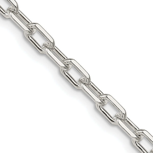Goldia Sterling Silver Rhodium Plated Diamond-Cut Open Link Cable Chain, 7 in