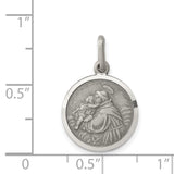 Saris and Things 925 Sterling Silver Antiqued Saint Anthony Medal