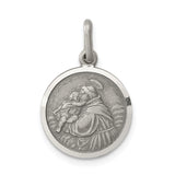 Saris and Things 925 Sterling Silver Antiqued Saint Anthony Medal