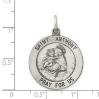 925 Sterling Silver Antiqued Saint Anthony Medal