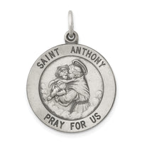 925 Sterling Silver Antiqued Saint Anthony Medal