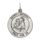 925 Sterling Silver Antiqued Saint Anthony Medal