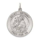 925 Sterling Silver Antiqued Saint Anthony Medal