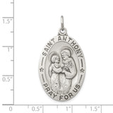 Quinn's Gold Sterling Silver Antiqued Saint Anthony Medal
