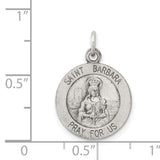 Saris and Things 925 Sterling Silver Antiqued Saint Barbara Medal
