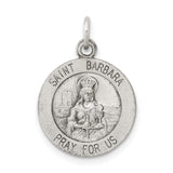 Saris and Things 925 Sterling Silver Antiqued Saint Barbara Medal