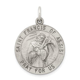 Saris and Things 925 Sterling Silver Antiqued Saint Francis of Assisi Medal