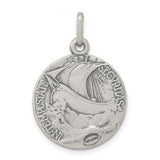 Sterling Silver Antiqued Saint George Medal