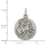 Sterling Silver Antiqued Saint George Medal