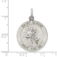 925 Sterling Silver Saint Gerard Medal