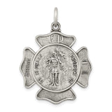 Saris and Things 925 Sterling Silver Saint Florian Badge Medal