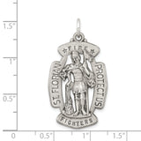 Saris and Things 925 Sterling Silver Antiqued Saint Florian Medal