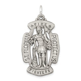 Saris and Things 925 Sterling Silver Antiqued Saint Florian Medal