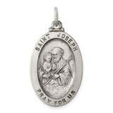 Saris and Things 925 Sterling Silver Antiqued Saint Joseph Medal