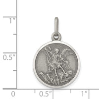 Saris and Things 925 Sterling Silver Antiqued Saint Michael Medal