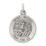 925 Sterling Silver Antiqued Saint Michael Medal