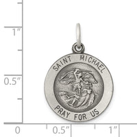 Saris and Things 925 Sterling Silver Antiqued Saint Michael Medal