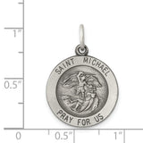 Saris and Things 925 Sterling Silver Antiqued Saint Michael Medal