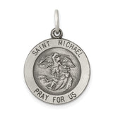 Saris and Things 925 Sterling Silver Antiqued Saint Michael Medal