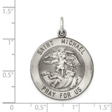 35 mm Sterling Silver Antiqued Saint Michael Medal
