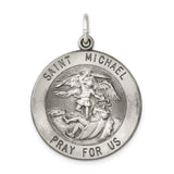 35 mm Sterling Silver Antiqued Saint Michael Medal