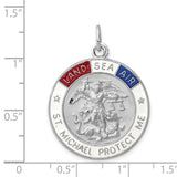 Quinn's Gold Sterling Silver Enameled Saint Michael Medal