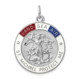 Quinn's Gold Sterling Silver Enameled Saint Michael Medal