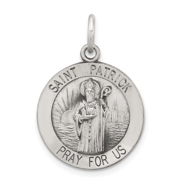 Saris and Things 925 Sterling Silver Antiqued Saint Patrick Medal