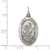 925 Sterling Silver Antiqued Saint Joseph Medal