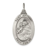 Saris and Things 925 Sterling Silver Antiqued Saint Anthony Medal