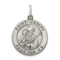 925 Sterling Silver Antiqued Saint Joseph Medal